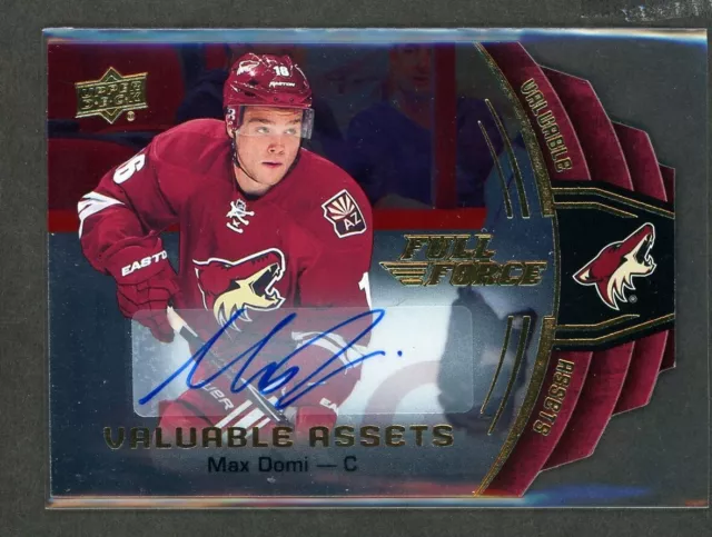 2015-16 Upper Deck Full Force Valuable Assets Autograph #V-Md Max Domi *15493