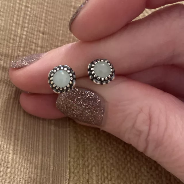 GENUINE PANDORA MOONSTONE Flower Bouquet Compose Earrings 925
