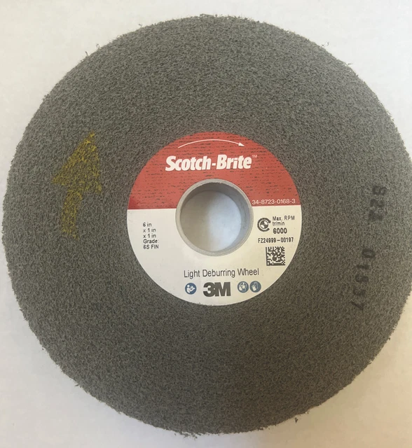 6" X 1" X 1" 83M Scotch-Brite 6"x1"x1" 6S FIN Light Deburring Wheel LD-WL 01660