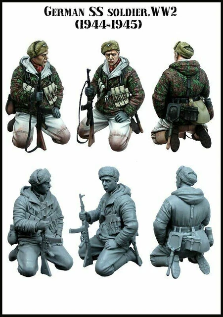 Maquette figurine résine 1/35 deux soldats allemands mitrailleurs WW2