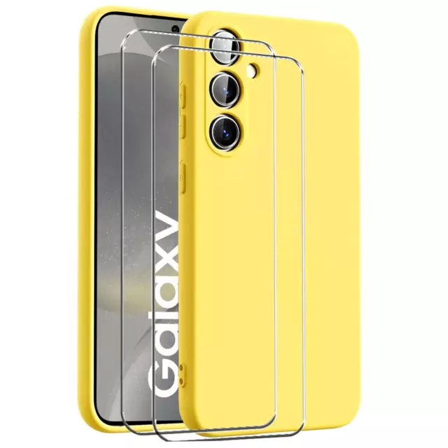 2in1 Glasfolie Display Schutz Hülle für Samsung Galaxy A25 5G Cover Silikon Case