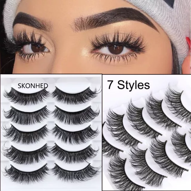 naturel fusée eméchée touffu des faux cils 3e faux mink cheveux croix épais