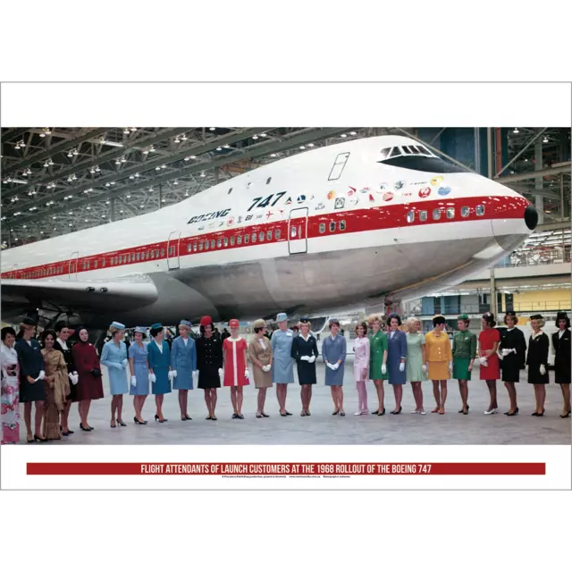 Boeing 747 Rollout 1968 Art Print - LaunchFlight Attendants - Multi Sizes Poster