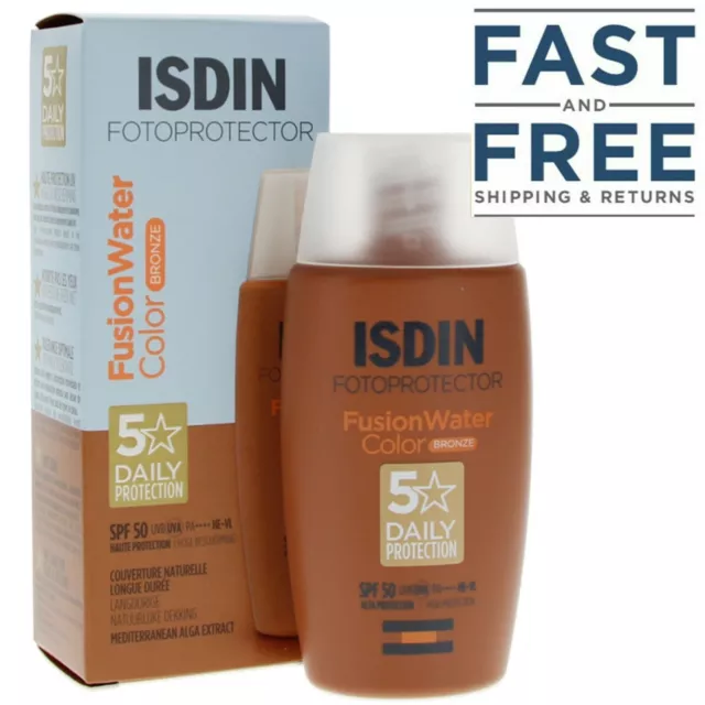 ISDIN Fotoprotector FUSIÓN AGUA COLOR BRONCE Tintado Protector Solar Sin Aceite FPS50