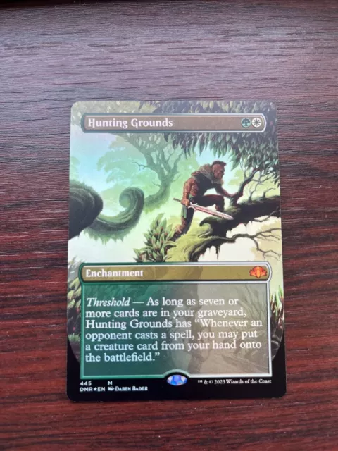 1x FOIL BORDERLESS HUNTING GROUNDS - Dominaria united MTG - Magic the Gathering