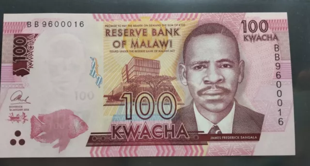 Banconote Mondiali MALAWI 100 KWACHA 2016 FDS UNC