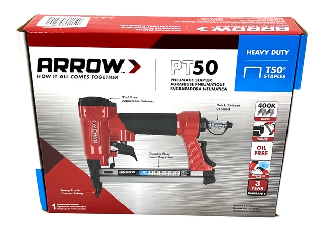 Arrow PT50 18-Gauge 3/8-in Medium Crown Finish Pneumatic Stapler