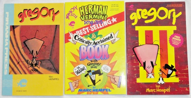 Piranha Press GREGORY 3 BOOK GRAPHIC NOVEL TPB LOT # 1 2 3 MARK HEMPEL F/VF 1989