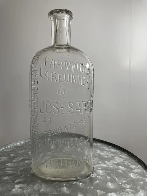 Farmacia La Reunion Jose Sarra Habana Medicine Cuban Bottle Vintage.