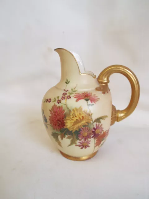 Lovely antique handpainted Royal Worcester blush ivory jug