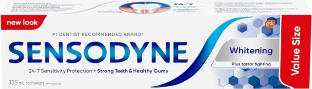 Sensodyne Whitening & Tartar toothpaste, Strengthens Protects and Whitens 135 mL