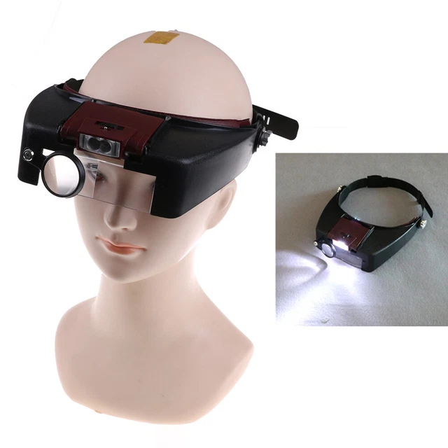 10x Headband Magnifying Glass Eye Repair Magnifier LED Light Glasses‘Loupe Y-wq