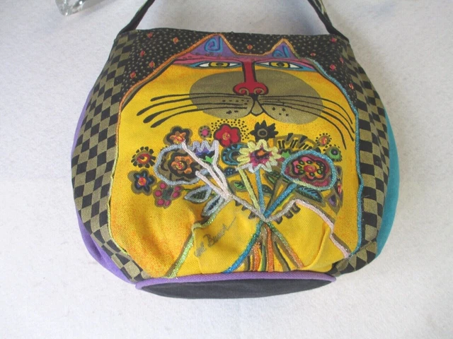 Laurel Burch Painted fat cat purse shoulder bag