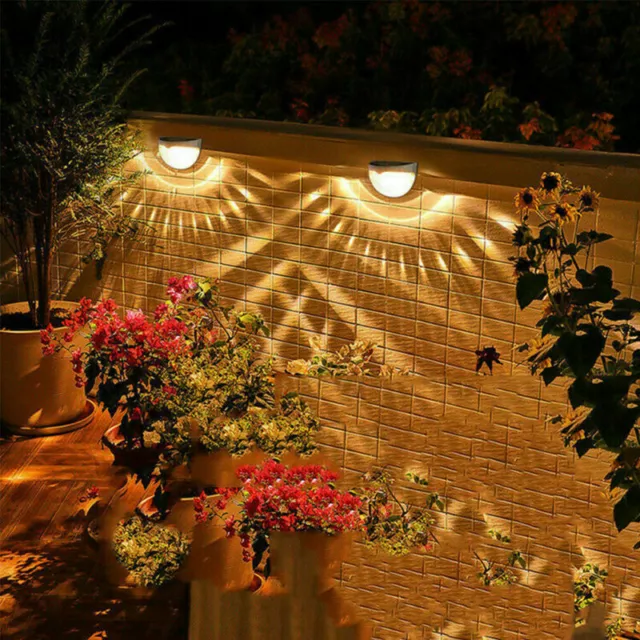 Outdoor Solar Powered LED Wall Lights Door Fence Lights Garden Lamps Waterproof 3