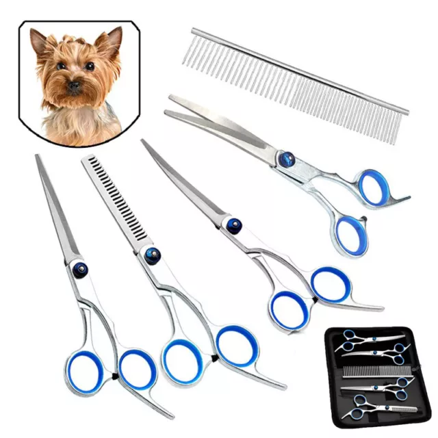 Profi Hundeschere Set,Katzen Schere,Fellschere Hunde Fellpflegekamm,für Hunde