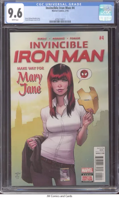 Invincible Iron Man #4 2016 CGC 9.6 White Pages - Mary Jane Watson cover app