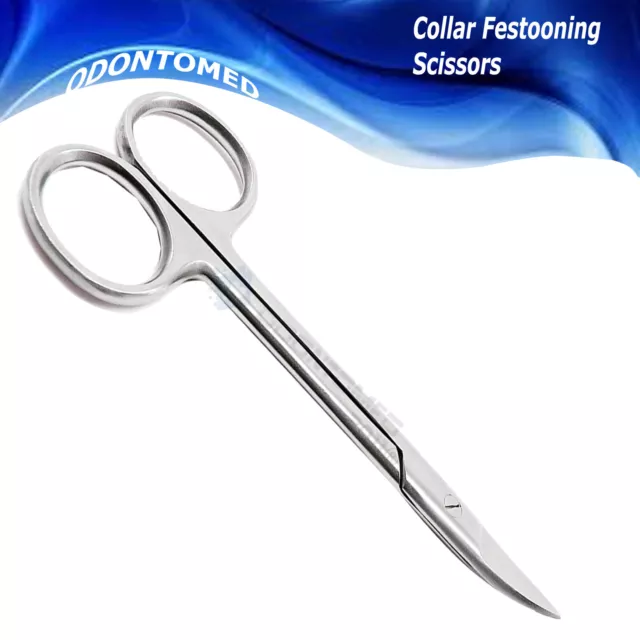 10 PC Dental Crown and Collar Festooning Scissors Curved Dentist Instruments ODM 2