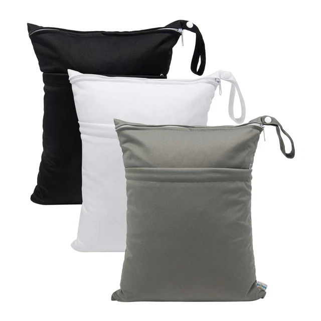 Wet Dry Bags for Baby Cloth Diapers, Washable Travel Beach, Pool, Gym Swimsuits
