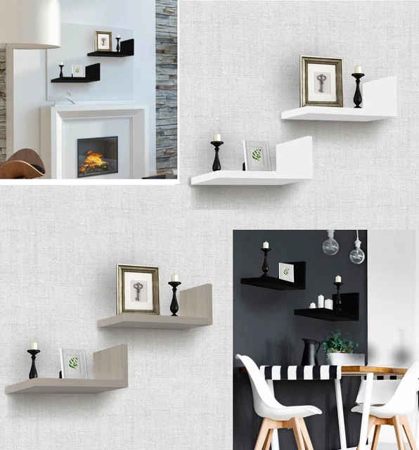 FLOATING SHELF SHELVES Display Unit Wall Mounted Bookcase Book Shelves ...