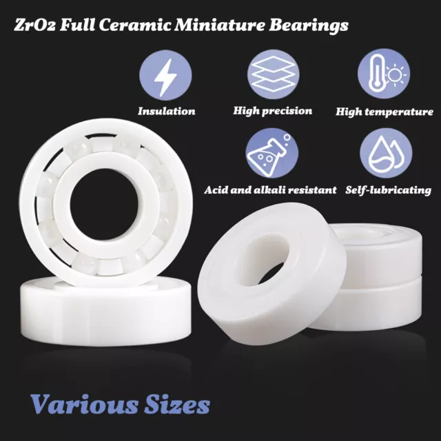 ZrO2 Zirconia Full Ceramic Ball Bearing Miniature Bearings Various Sizes