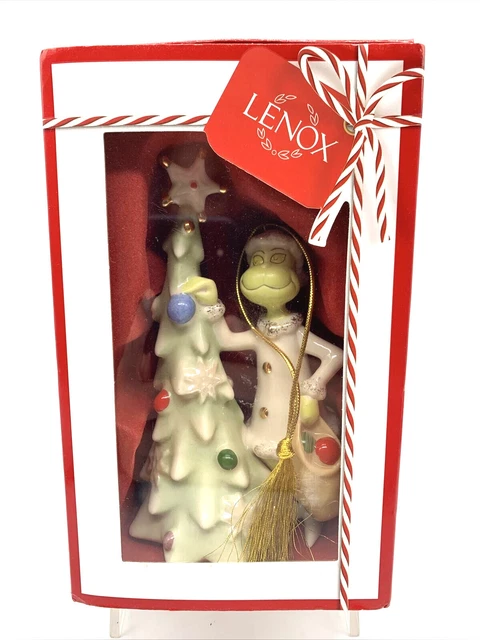NIB Lenox 2018 Sneaky Greedy Grinch Annual Grinch Ornament Dr Seuss 5.25”