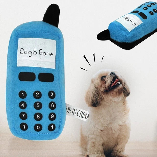 Puppy Chew Doll Dogs Toys Plush Stuffed Pet Sound Toy Mobile Phone Shape