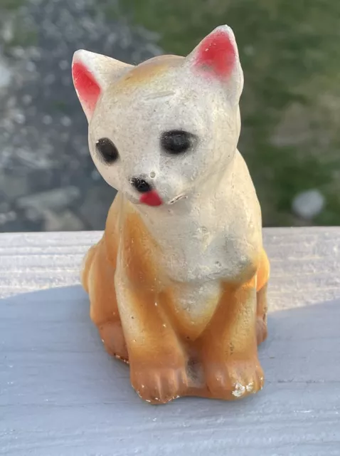 Antique - Vintage 20th C. Chalkware Kitten Kitty Cat Figurine Carnival Prize
