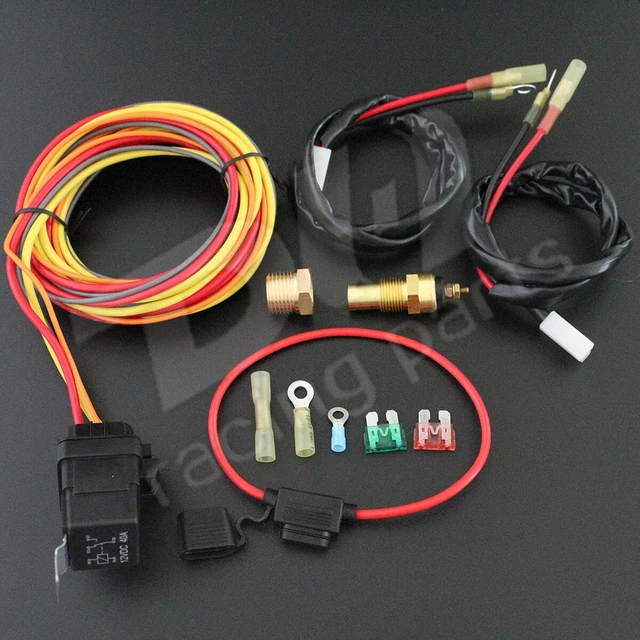 DUAL ELECTRIC COOLING Fan Wiring Harness Kit Thermostat Temp Switch