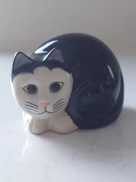 Quail Ceramics Cat "Simon"  Figurine Black & White Tuxedo  Handcrafted In UK