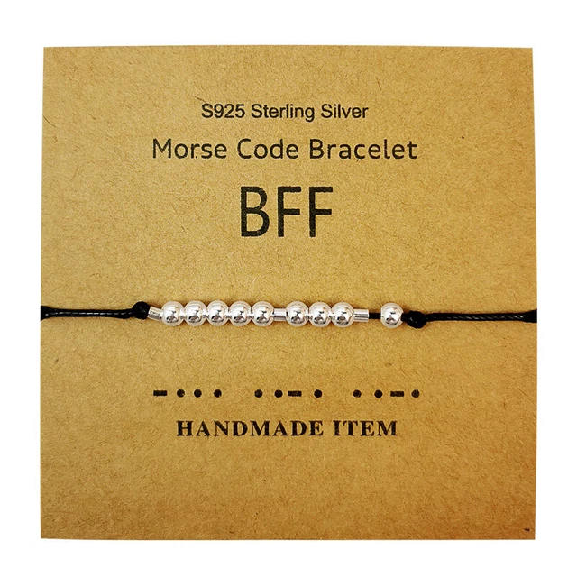 Bracelet Plage Bijoux Perlé Argent Morse Code Bff Amour Hope Cordon Cadeau
