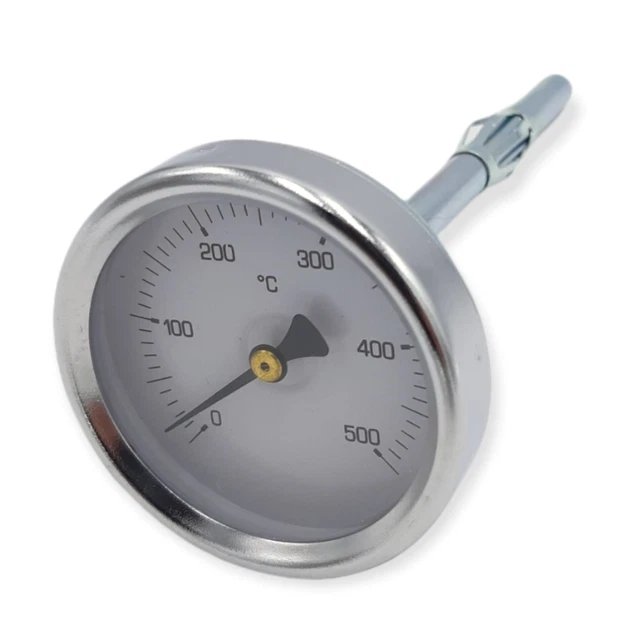 Termometro Per Forni A Legna E Barbecue - Acciaio Inox, Scala 0-500°C | Sonda Da 1metro - Foto 8