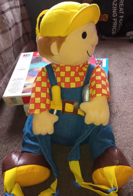 Borsa Bob The Builder zaino 1998 vintage originale giocattolo morbido peluche zaino