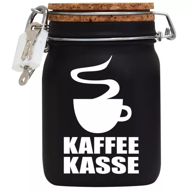 Spardose Geld Geschenk Ideen Kaffee Kasse Schwarz Größe L 1 Liter