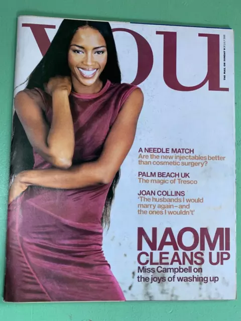 YOU magazine 30-July-2000 NAOMI CAMPBELL Mena Suvari Joan Collins Robyn Sisman