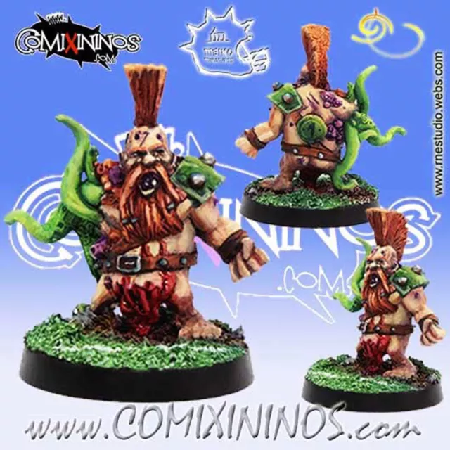 Fantasy Football - Nurgle ROTTER DWARF for Blood Bowl - Meiko Miniatures