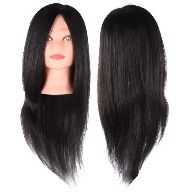 (1)Mannequin Coiffure Tête Coiffure Pratique Formation Tête Faux Cheveux