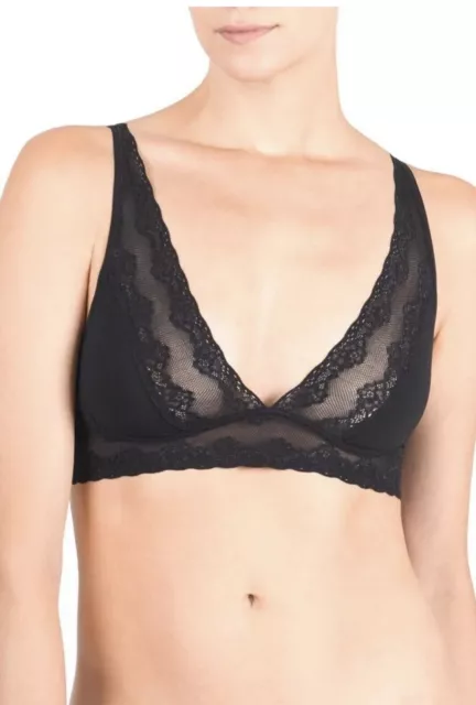 NWT NATORI Bliss Perfection Wireless Day Bra 725154 Black Sz XL