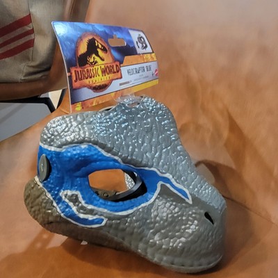 Blue Raptor Mask JURASSIC WORLD DOMINION Velociraptor Mask Blue Mattel 2022 £15.74 ...