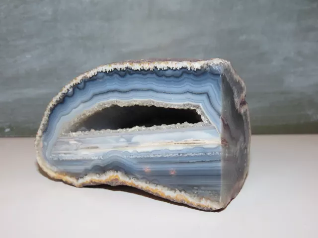 Blue Agate and Died Quartz CutBase Geode 4.8kg – Love Crystals