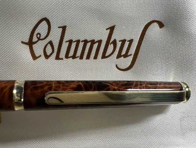 Columbus Stylo-Plume Stylo à Plume En Laque Marbré À Cartouche Écrit Avec Boîte