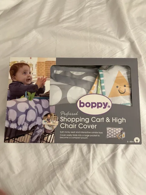 Boppy Preferred Shopping Cart and Restaurant High Chair Cover - Gray Jumbo Dots