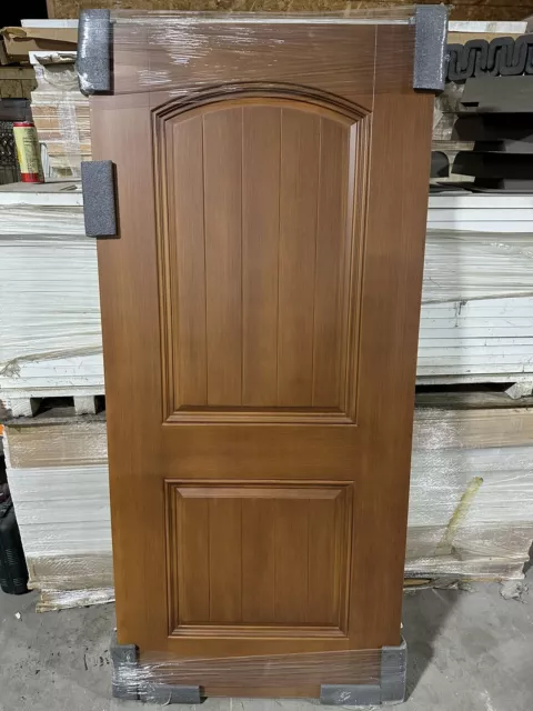 Exterior Solid Door, 6 Panel / Arch Top Wood Grain, 36" x 80"  - Bulk Discounts