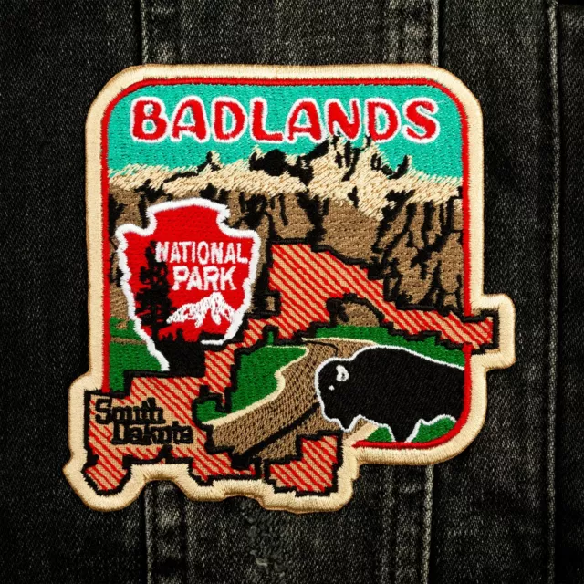 Badlands National Park Patch, South Dakota Camp Hiking Travel Embroidered IronOn