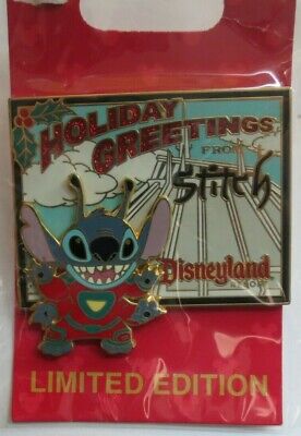 Disney Dlr Holiday Greetings Christmas 2007 Stitch Space Mountain Le 1000 Pin