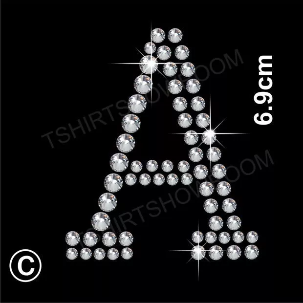 Letter A to Z Rhinestone/Diamanté Transfer Hotfix Iron on Crystal Motif Alphabet