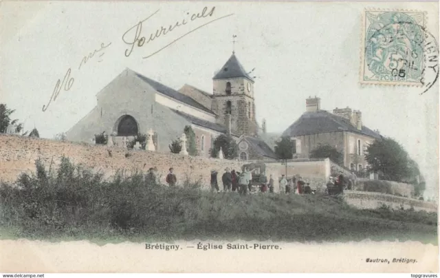 91 Bretiny Eglise Saint-Pierre Animee - Couleur