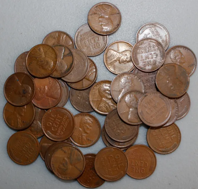 1926 Lincoln Wheat Cents 40 Coin Lot 1c US Pennies Average Circulated