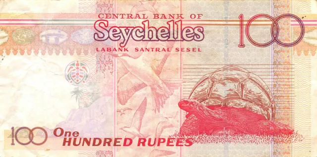 Seychelles  100  Rupees  ND. 2001  P 40c  Series  AG  Circulated Banknote GY