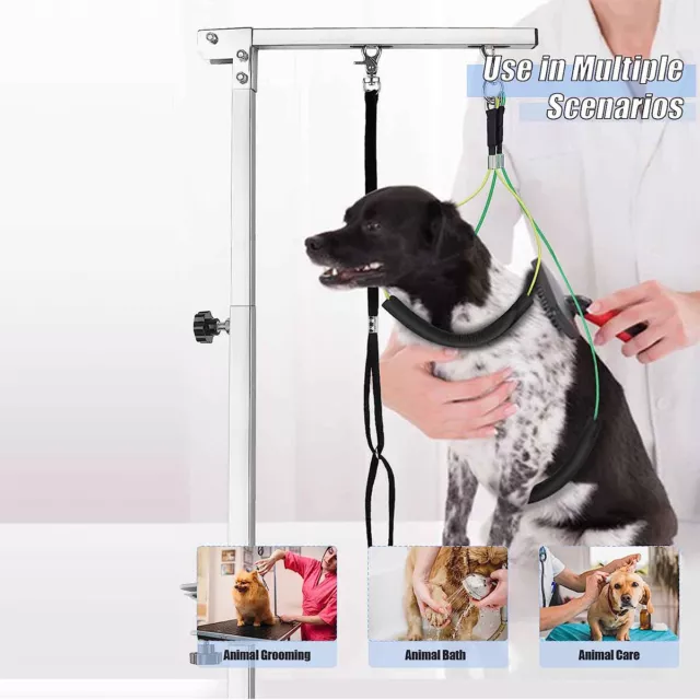 Adjustable Pet Grooming Bath Table Arm Beauty Desk Bracket Kit No Sit With Leash