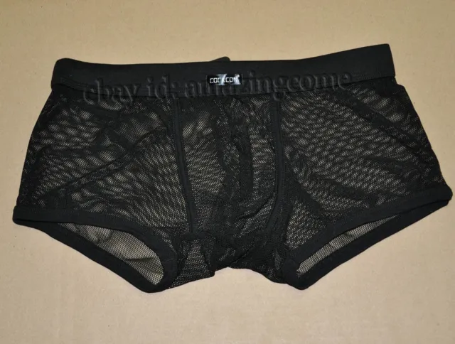 NEW SEXY MEN'S See Through Soft Mesh Boxers Briefs Underwear Comfy ...